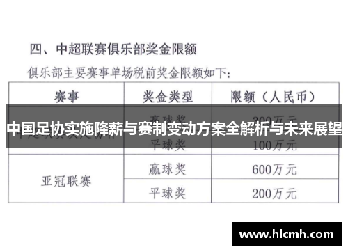 中国足协实施降薪与赛制变动方案全解析与未来展望